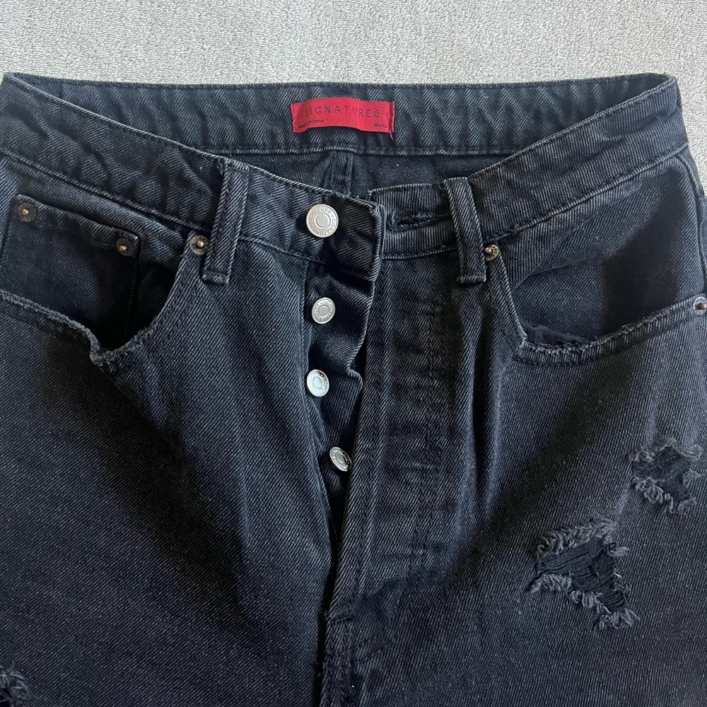 Black ripped wide leg jeans - Picture 5 of 6